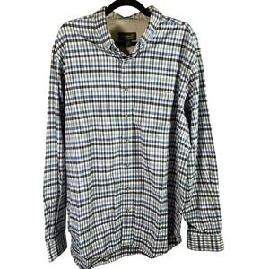 Eddie Bauer XL Tall Mens Plaid Checkered Button Down Long Sleeve‎ Shirt Classic